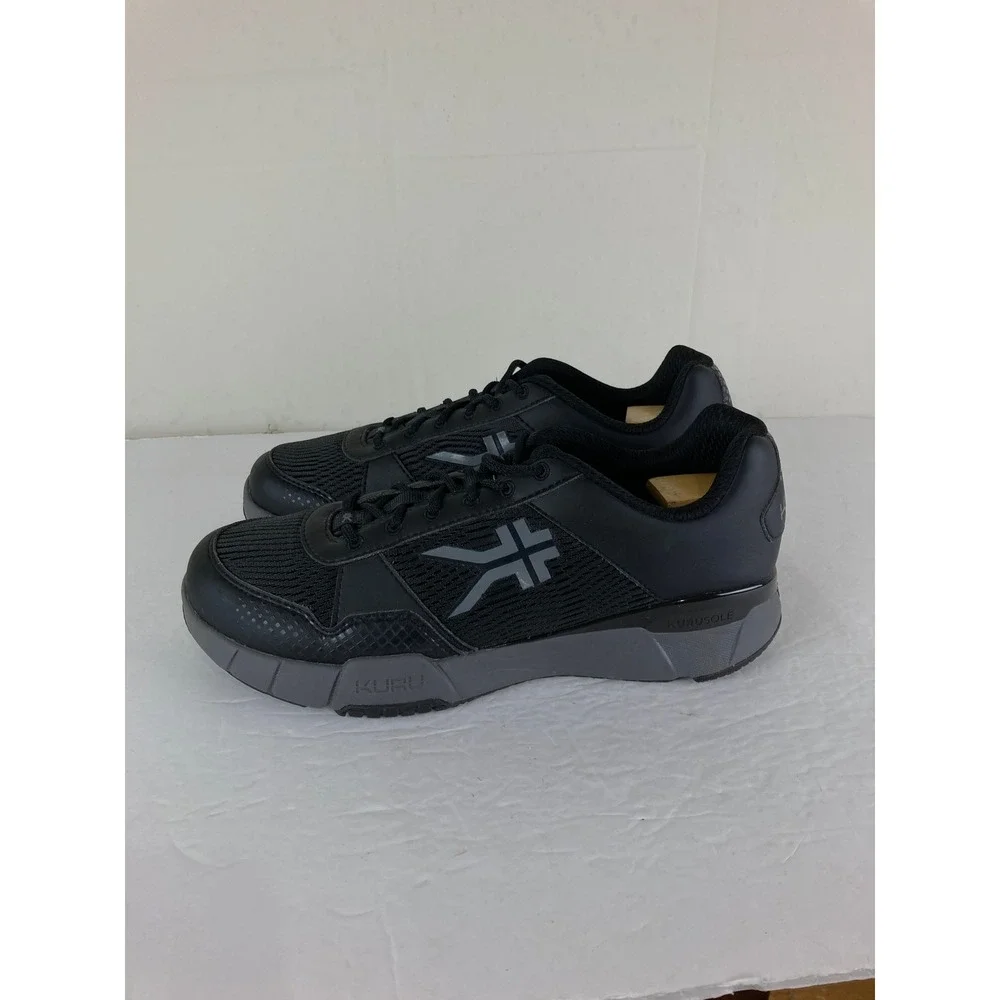 KURU Quantum Sneakers Men 10.5 Black Orthopedic Support Walking Athletic Shoes